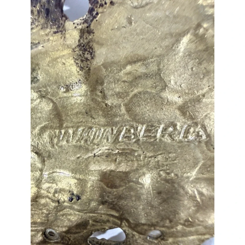VTG Weinberg Last Supper Brass Fruit‎ Bowl Jerusalem Made In Israel About 14